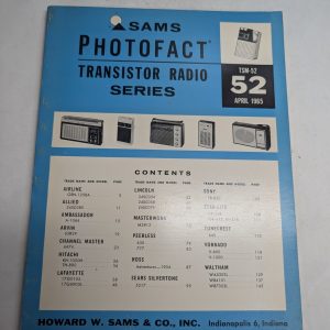 Sams Photofact Transistor Radio Series Repair Data Manual Volume Tsm-52 1965