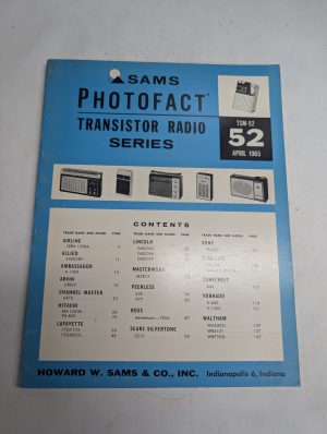 Sams Photofact Transistor Radio Series Repair Data Manual Volume Tsm-52 1965