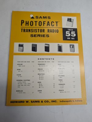 Sams Photofact Transistor Radio Series Repair Data Manual Volume Tsm-55 1965