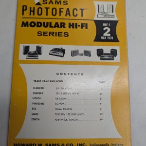 Sams Photofact Modular Hi-Fi Stereo Series Repair Data Manual Volume Mhf-2 1970