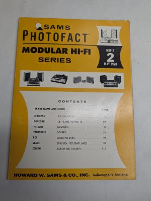 Sams Photofact Modular Hi-Fi Stereo Series Repair Data Manual Volume Mhf-2 1970