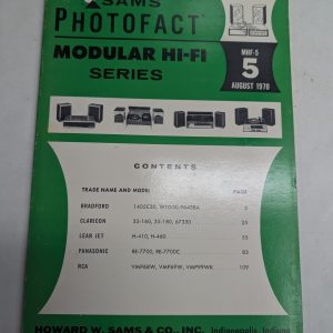 Sams Photofact Modular Hi-Fi Stereo Series Repair Data Manual Volume Mhf-5 1970