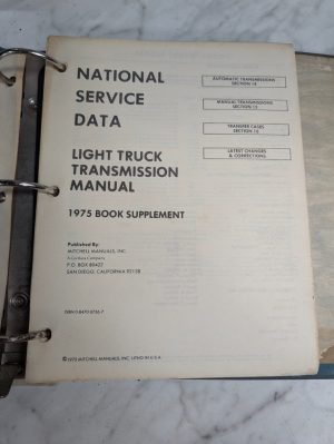 1975 Mitchell Transmission Service Repair Domestic Light Truck Manual Supplement