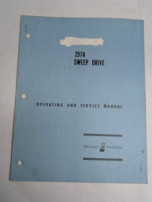 Hewlett Packard Hp Operating Service Manual Model 297A Sweep Drive 1965