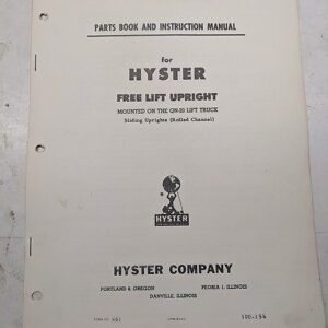 Free Lift Upright Hyster Parts Book Instruction Manual Qn-20 Lift Truck 861