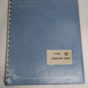 Tektronix Instruction Operator Service Manual Model Type O Plug In Unit 1962
