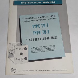 Tektronix Instruction Operator Manual Model Type Tu-1 Tu-2 Test Load Plug In