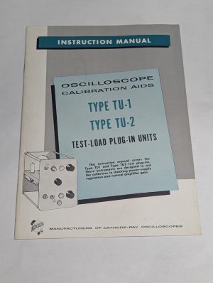 Tektronix Instruction Operator Manual Model Type Tu-1 Tu-2 Test Load Plug In