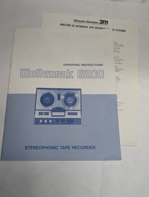 Wollensak 6200 Operating Instruction Manual Stererophonic Tape Recorder Brochure