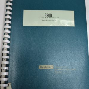 Beckman Operating Service Manual Model Type 9800 Series Input Couplers 1966