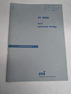 Mi Marconi Instruments Instruction Manual Model Tf 1313A 0.1% Universal Bridge