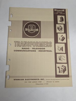 Stancor Transformers Radio Television Industrial Catalog S-106 1961-62