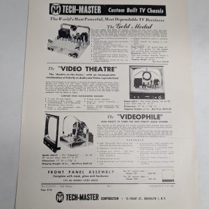 Tech-Master Custom Built Tv Chassis Television Tv Components Sales Literature