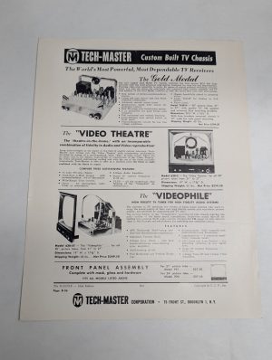 Tech-Master Custom Built Tv Chassis Television Tv Components Sales Literature
