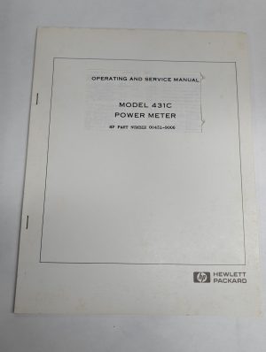 Hewlett Packard Hp Operating & Service Manual Model 431C Power Meter 1966