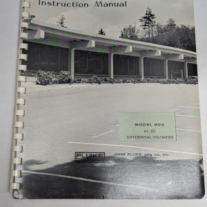 Vintage Fluke Operator Instruction Manual Model 803 Ac/Dc Differential Voltmeter