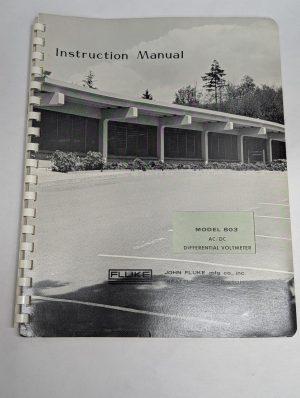 Vintage Fluke Operator Instruction Manual Model 803 Ac/Dc Differential Voltmeter
