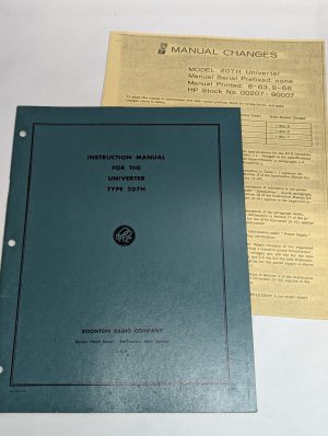Boonton Radio Operator Instruction Manual Model Type 207H Univerter 1974