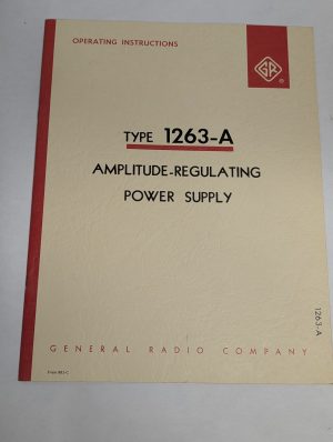 General Radio Instruction Manual Type 1263-A Amplitude Regulating Power Supply