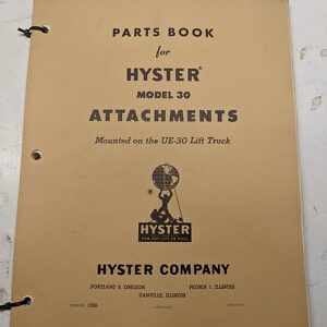 Hyster Parts Book Catalog List Model 30 Attachments Ue-30 Lift Truck Fork 1300