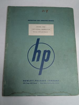 Hewlett Packard Hp Operating Instruction Manual Model 608A Vhf Signal Generator