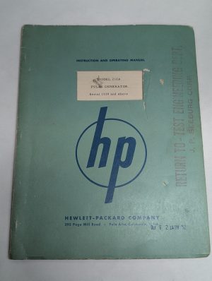 Hewlett Packard Hp Operating Instruction Manual Model 212A Pulse Generator 1539+