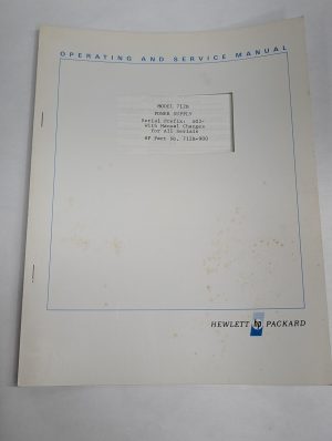 Hewlett Packard Hp Operating & Service Manual Model 712B Power Supply 002-