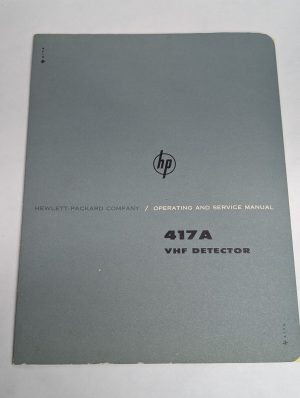 Hewlett Packard Hp Operating & Service Manual Model 417A Vhf Detector 1963