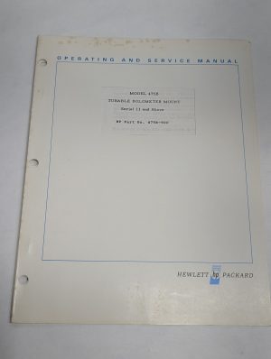 Hewlett Packard Hp Operating & Service Manual Model 475B Tunable Bolometer Mount