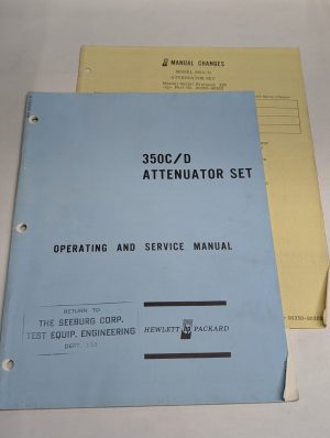 Hewlett Packard Hp Operating Service Manual Model 350C 350D Attenuator Set 1966