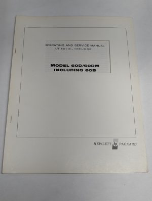 Hewlett Packard Operating Service Manual Model 60Dm 60B Logarithmic Converters