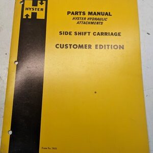 Hyster Parts Manual Book List Attachments Side Shift Carriage 7053 Fork Truck