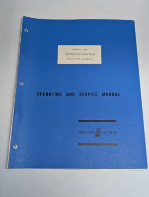Hewlett Packard Hp Operating & Service Manual Model 320B Distortion Analyzer