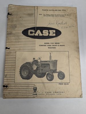 Case Parts Catalog Manual C929 930 Series Comfort King Draft-O-Matic Tractor