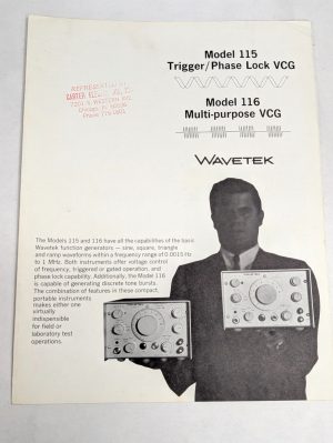 Wavetek Model 115 116 Vcg Voltage Controlled Generator Sales Brochure Literature
