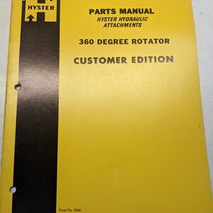 Hyster Parts Manual Book List Attachments Fork Truck 360 Degree Rotator 7050