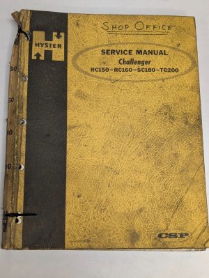 Incomplete! Hyster Fork Lift Truck Service Manual Rc150 Rc160 Rc180 Tc200