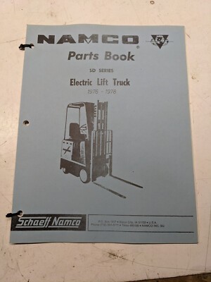 Shaeff Namco Parts Book List Manual Sd Series Electric Lift Truck 1976-1978