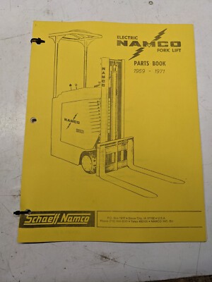 Shaeff Namco Parts Book List Manual Electric Fork Lift Truck 1969-1971