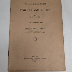1928 The Project Method Of Teaching Powers & Roots #1980 Instruction Paper Book
