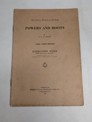 1928 The Project Method Of Teaching Powers & Roots #1980 Instruction Paper Book