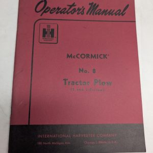 International Harvester Ih Mccormick Operator'S Manual 8 Tractor Plow
