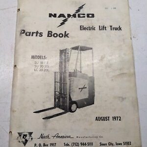Namco Parts Book List Manual Electric Fork Lift Truck 1972 Su 18-15 20-20 E Lc