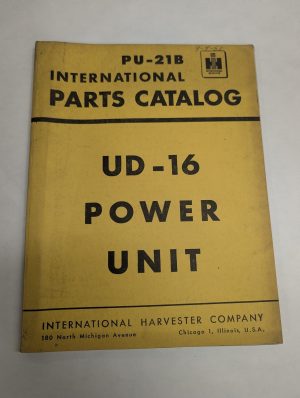 International Harvester Ih Parts List Catalog Manual Pu-21B Ud-16 Power Unit