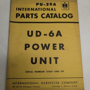 International Harvester Ih Parts List Catalog Manual Pu-29A Ud-6A Power Unit