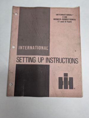 International Harvester Ih Setting Up Instructions 1190 Mower-Conditioner 7 & 9'