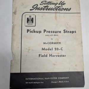 International Harvester Pickup Pressure Straps Mccormick 20-C Harvester