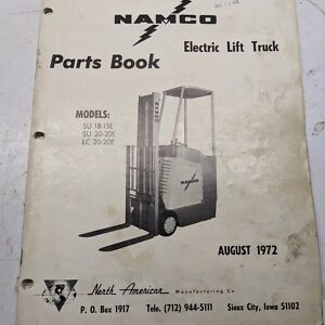 Parts Book List Manual Electric Fork Lift Truck 1972 Su 18-15 20-20 E Lc Namco