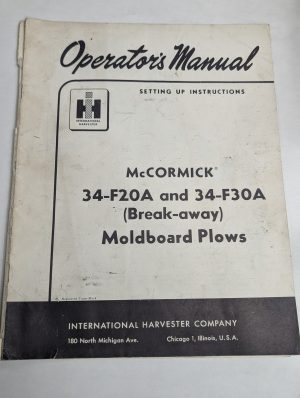 International Ih Operator'S Manual Mccormick 34-F30A 34-F20A Break-Away Plow