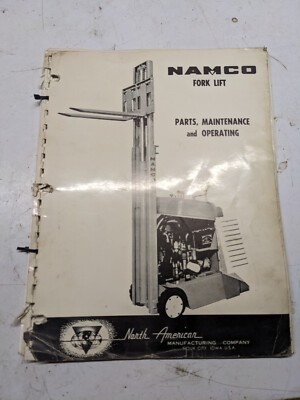Shaeff Namco Parts Maintenance Operating Book Manual List Fork Lift 18-15 20-20